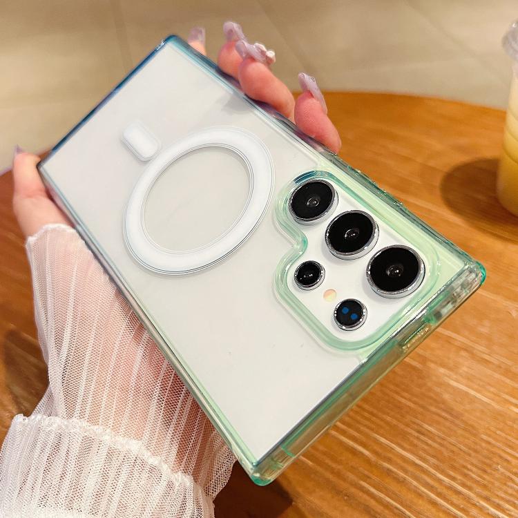 For Samsung Galaxy S22 Ultra 5G Contrast Color Gradient Transparent MagSafe Phone Case