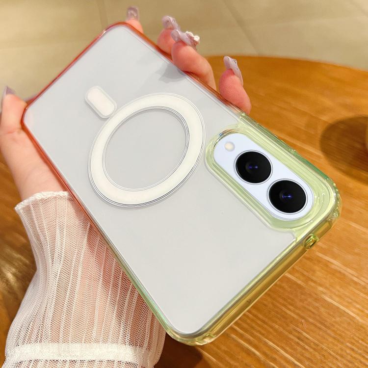 For Samsung Galaxy S25 Edge 5G Contrast Color Gradient Transparent MagSafe Phone Case