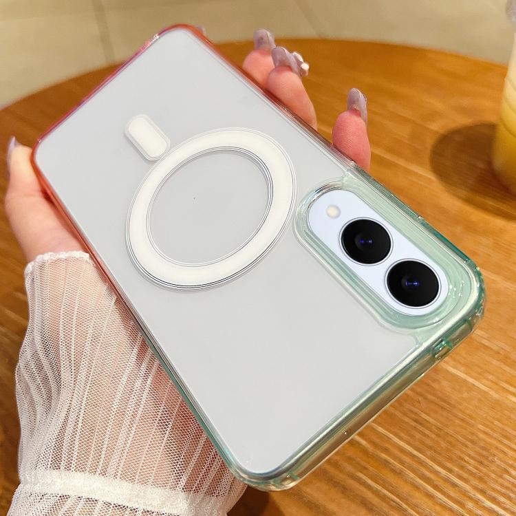 For Samsung Galaxy S25 Edge 5G Contrast Color Gradient Transparent MagSafe Phone Case