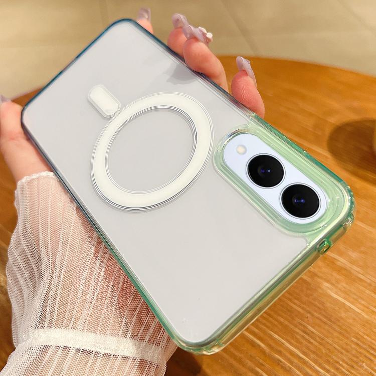 For Samsung Galaxy S25 Edge 5G Contrast Color Gradient Transparent MagSafe Phone Case