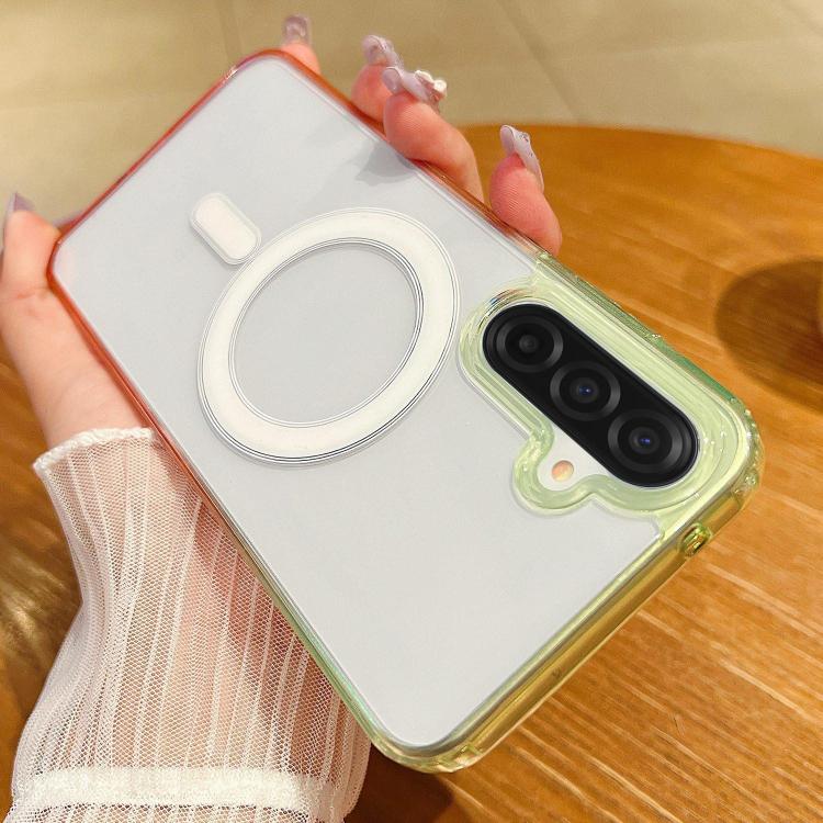 For Samsung Galaxy A17 5G Contrast Color Gradient Transparent MagSafe Phone Case