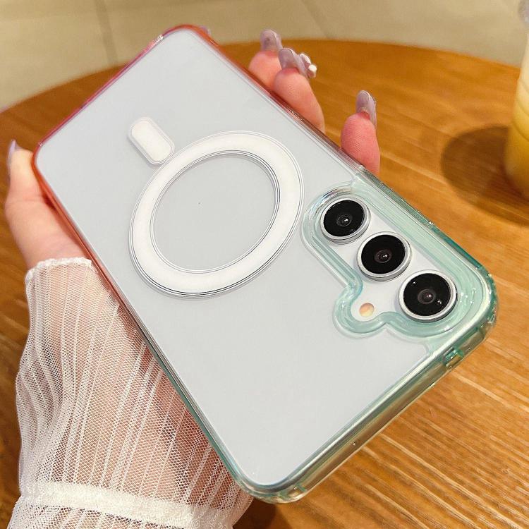 For Samsung Galaxy S25 FE 5G Contrast Color Gradient Transparent MagSafe Phone Case
