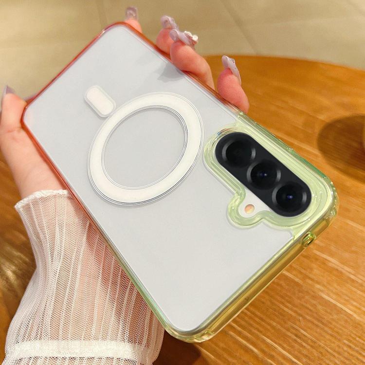 For Samsung Galaxy A57 5G Contrast Color Gradient Transparent MagSafe Phone Case