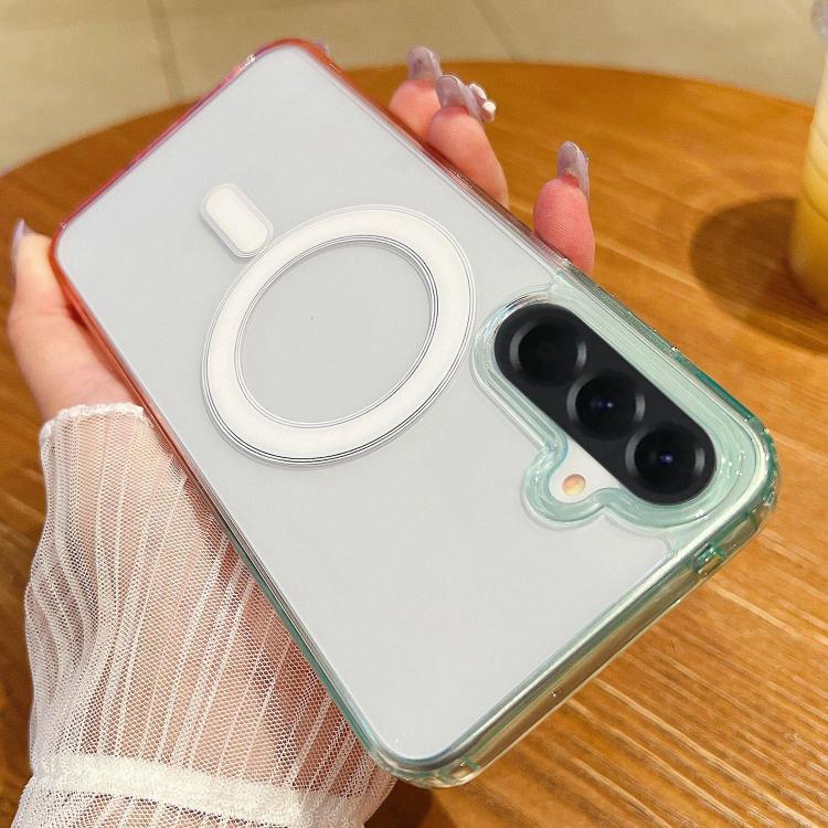 For Samsung Galaxy A57 5G Contrast Color Gradient Transparent MagSafe Phone Case