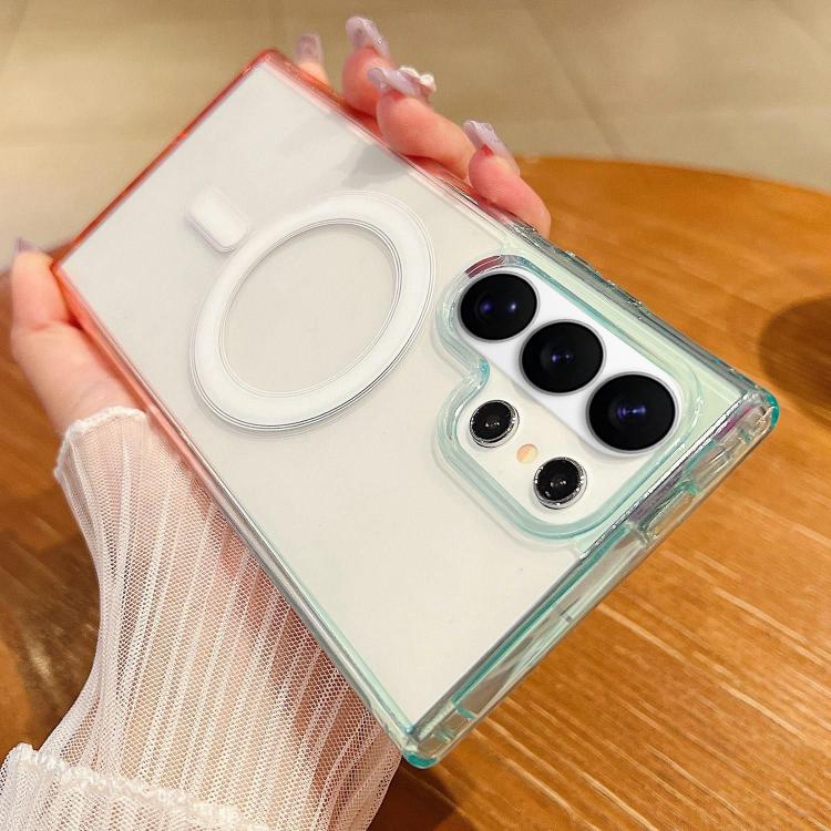 For Samsung Galaxy S26 Ultra 5G Contrast Color Gradient Transparent MagSafe Phone Case