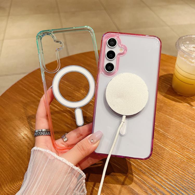 For Samsung Galaxy S26 5G Contrast Color Gradient Transparent MagSafe Phone Case
