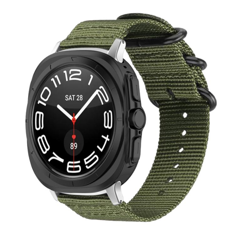 For Samsung Galaxy Watch Ultra / Ultra 2025 xDfind Ring Buckle Nylon Canvas Watch Band