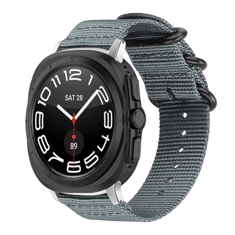 For Samsung Galaxy Watch Ultra / Ultra 2025 xDfind Ring Buckle Nylon Canvas Watch Band