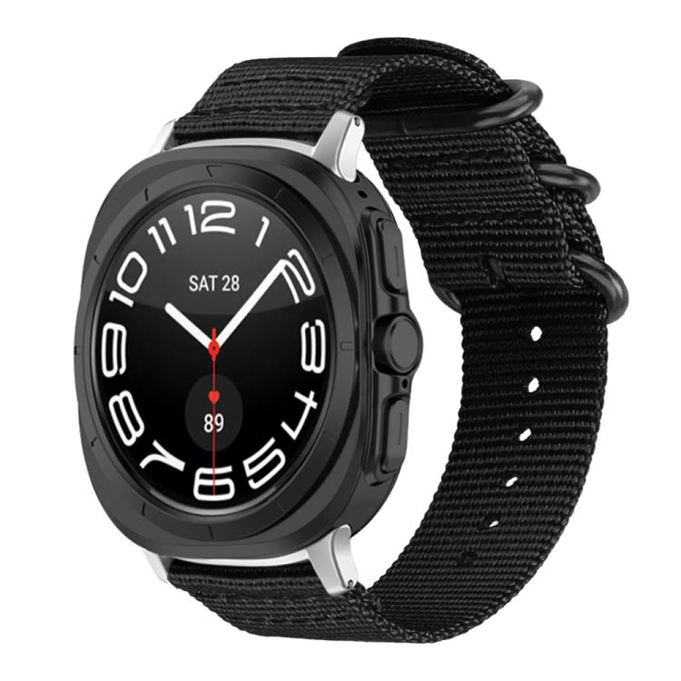 For Samsung Galaxy Watch Ultra / Ultra 2025 xDfind Ring Buckle Nylon Canvas Watch Band