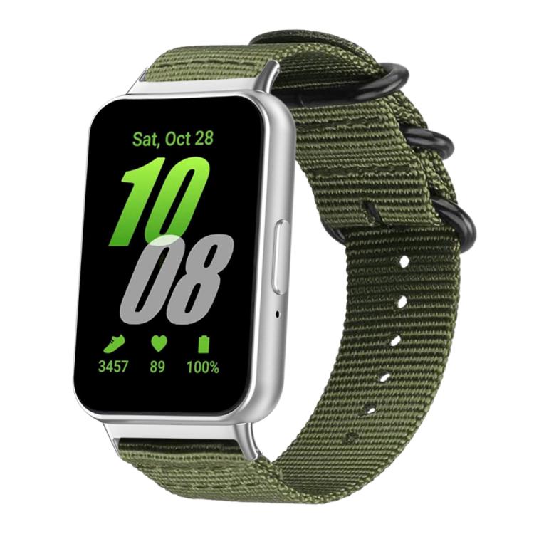 For Samsung Galaxy Fit3 SM-R390 xDfind Ring Buckle Nylon Canvas Watch Band