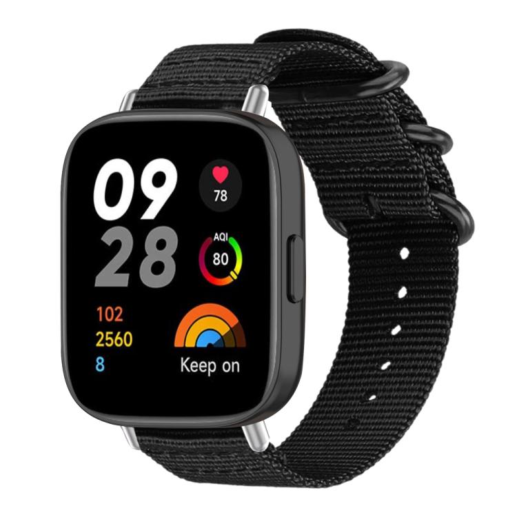 For Redmi Watch 3 xDfind Ring Buckle Nylon Canvas Watch Band