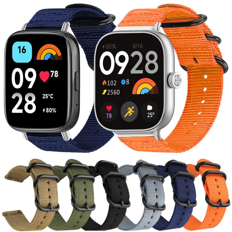 For Redmi Watch 3 Active / Watch 3 Lite xDfind Ring Buckle Nylon Canvas Watch Band