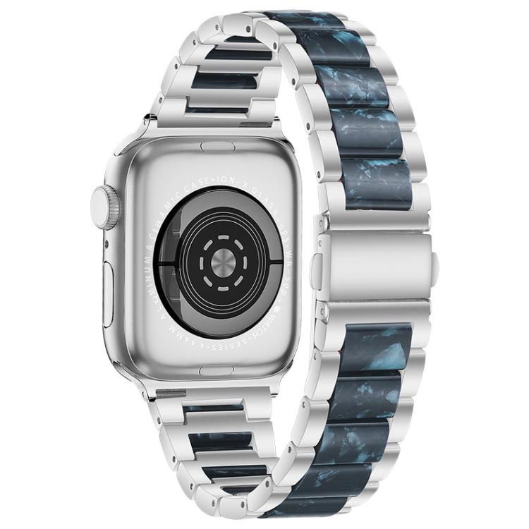 For Apple Watch 42 / 44 / 45 / 46 / 49mm xDfind Three Beads Metal Resin Watch Band