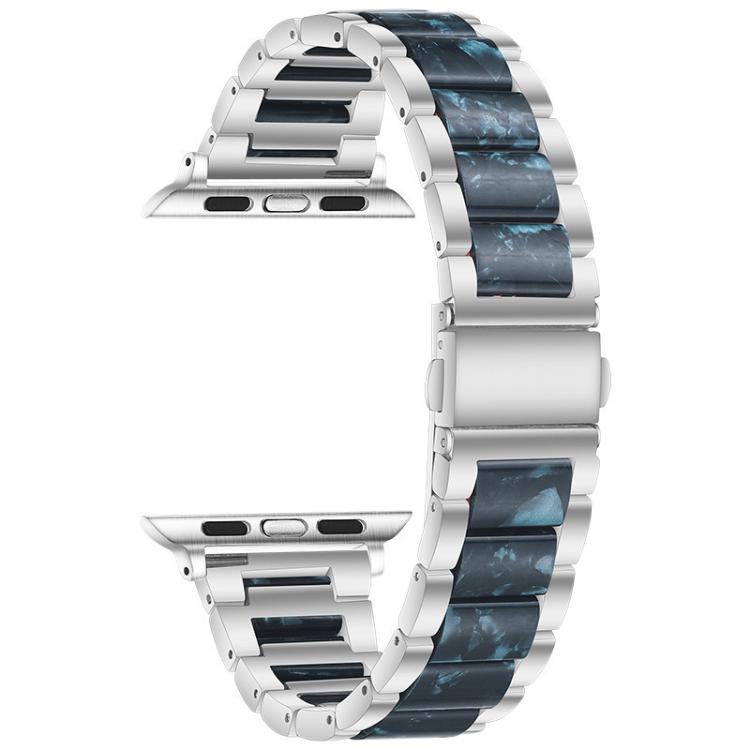 For Apple Watch 42 / 44 / 45 / 46 / 49mm xDfind Three Beads Metal Resin Watch Band