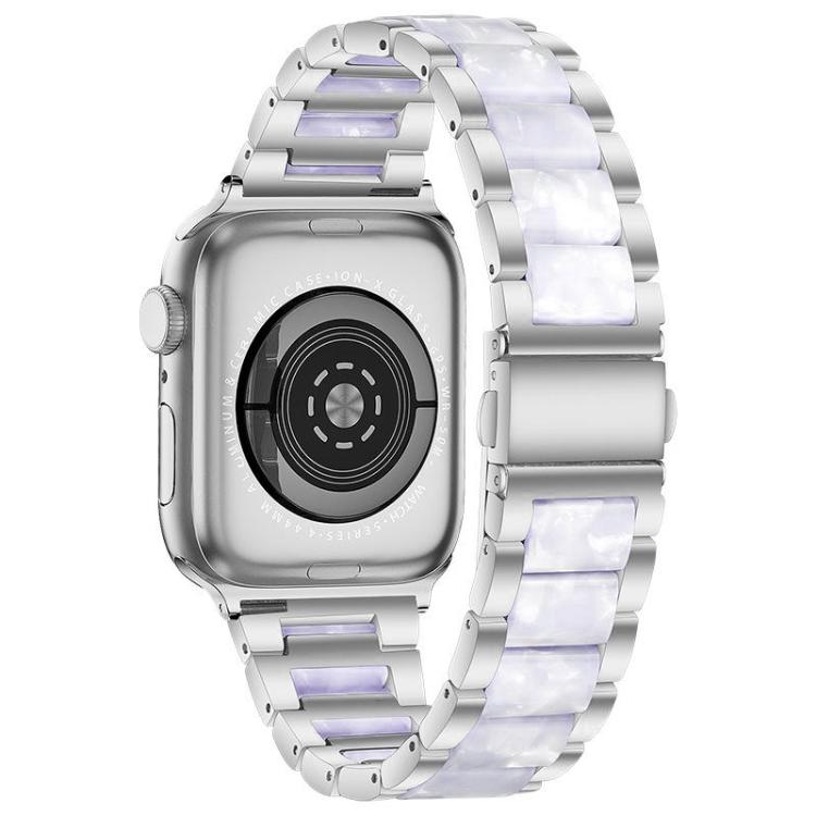 For Apple Watch 42 / 44 / 45 / 46 / 49mm xDfind Three Beads Metal Resin Watch Band