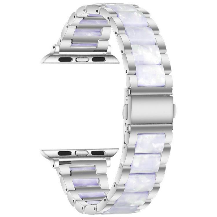 For Apple Watch 42 / 44 / 45 / 46 / 49mm xDfind Three Beads Metal Resin Watch Band