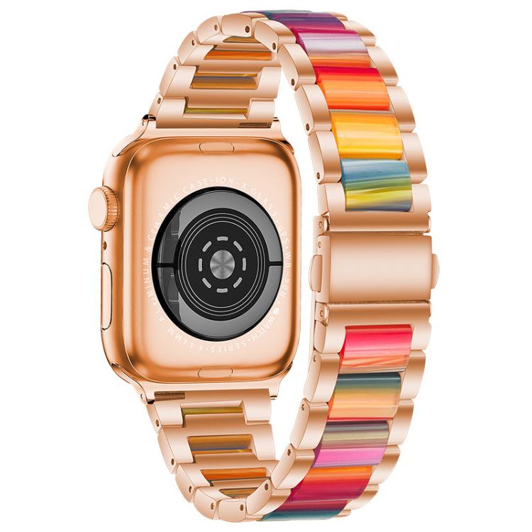For Apple Watch 42 / 44 / 45 / 46 / 49mm xDfind Three Beads Metal Resin Watch Band
