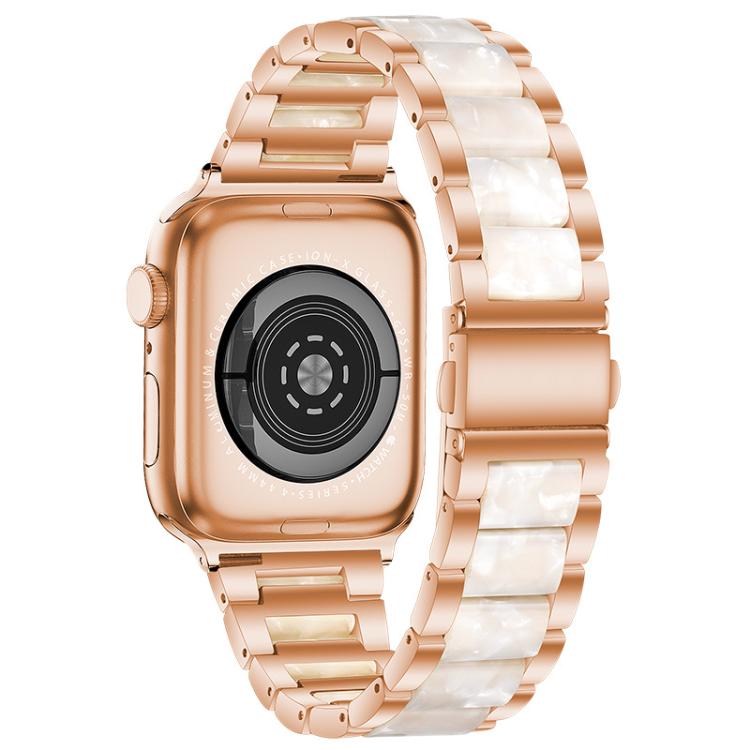 For Apple Watch 42 / 44 / 45 / 46 / 49mm xDfind Three Beads Metal Resin Watch Band