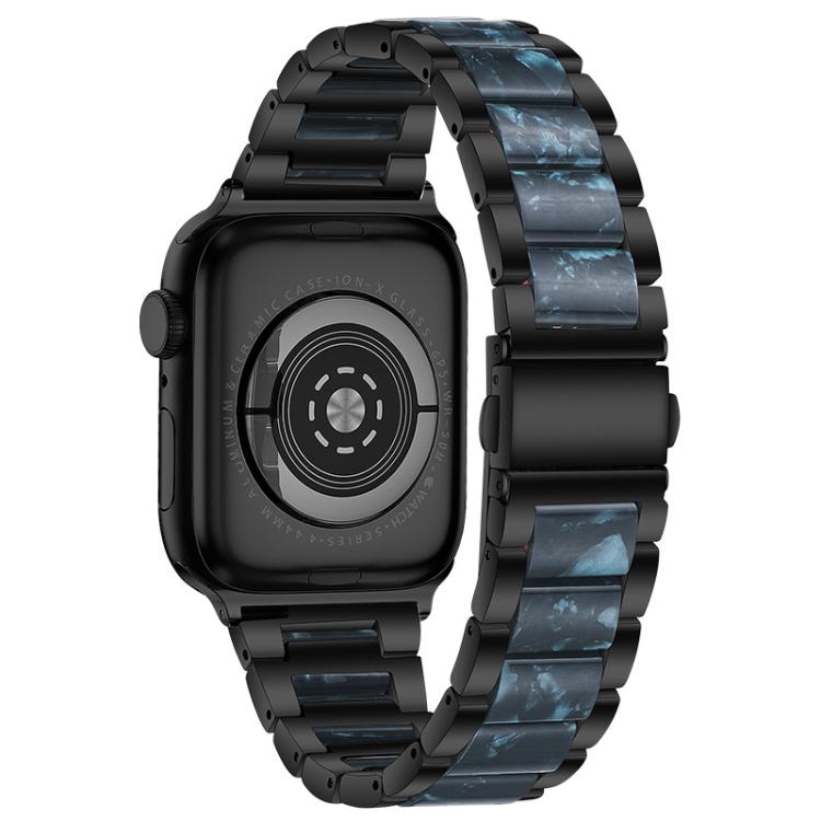 For Apple Watch 42 / 44 / 45 / 46 / 49mm xDfind Three Beads Metal Resin Watch Band