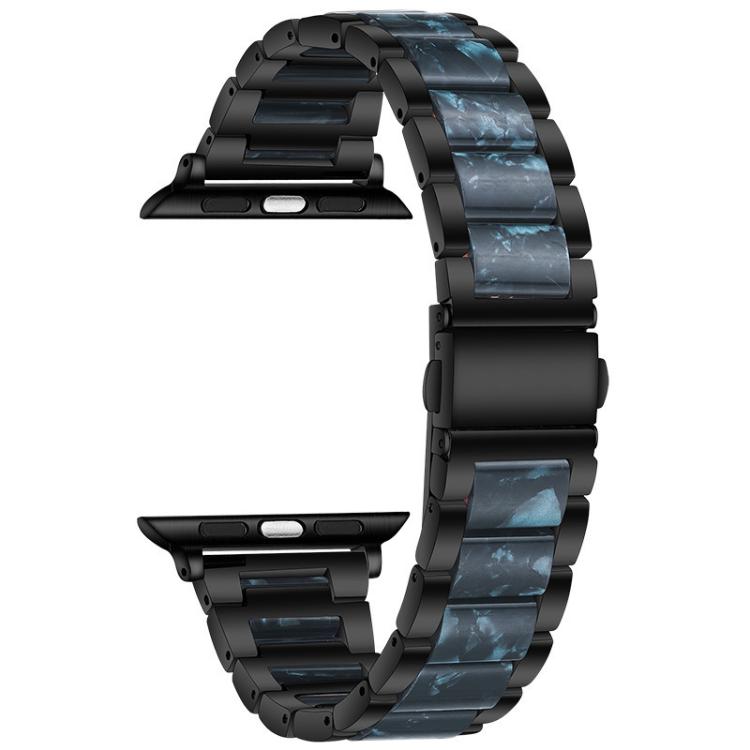 For Apple Watch 42 / 44 / 45 / 46 / 49mm xDfind Three Beads Metal Resin Watch Band