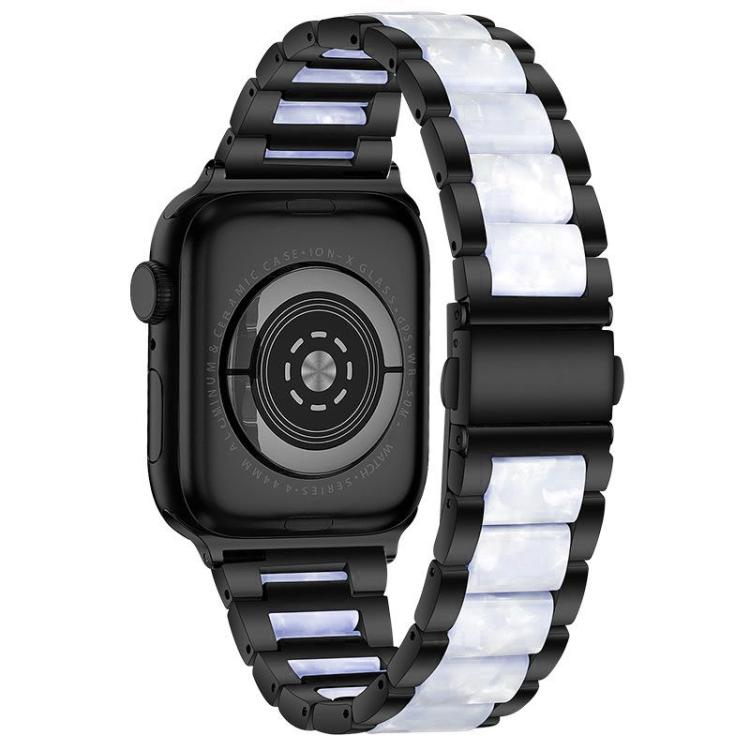 For Apple Watch 42 / 44 / 45 / 46 / 49mm xDfind Three Beads Metal Resin Watch Band