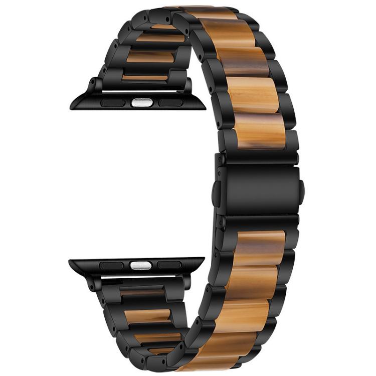 For Apple Watch 42 / 44 / 45 / 46 / 49mm xDfind Three Beads Metal Resin Watch Band