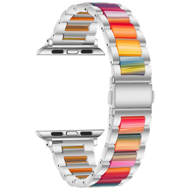 For Apple Watch 38 / 40 / 41 / S10 42mm xDfind Three Beads Metal Resin Watch Band