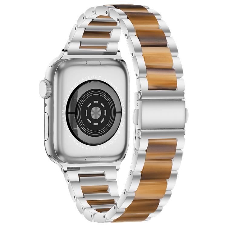 For Apple Watch 38 / 40 / 41 / S10 42mm xDfind Three Beads Metal Resin Watch Band
