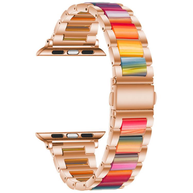 For Apple Watch 38 / 40 / 41 / S10 42mm xDfind Three Beads Metal Resin Watch Band