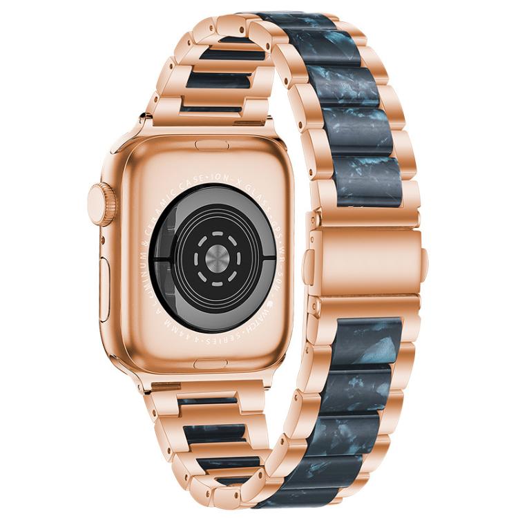 For Apple Watch 38 / 40 / 41 / S10 42mm xDfind Three Beads Metal Resin Watch Band