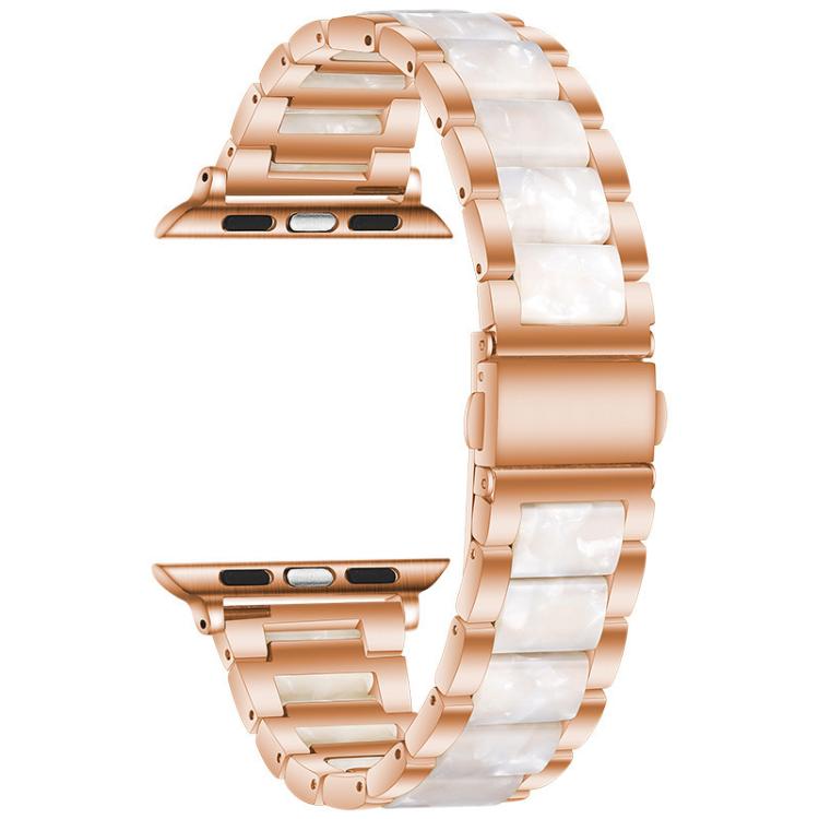 For Apple Watch 38 / 40 / 41 / S10 42mm xDfind Three Beads Metal Resin Watch Band