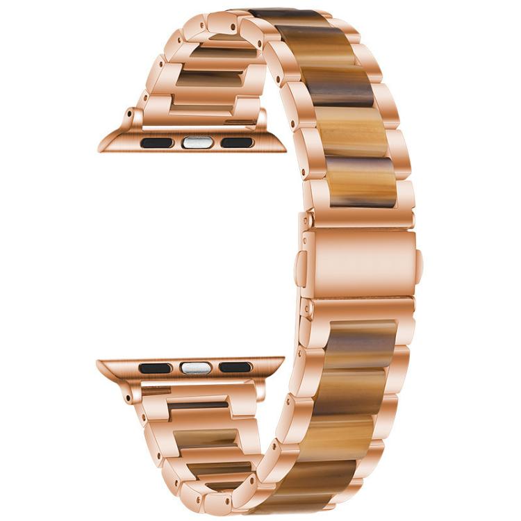 For Apple Watch 38 / 40 / 41 / S10 42mm xDfind Three Beads Metal Resin Watch Band