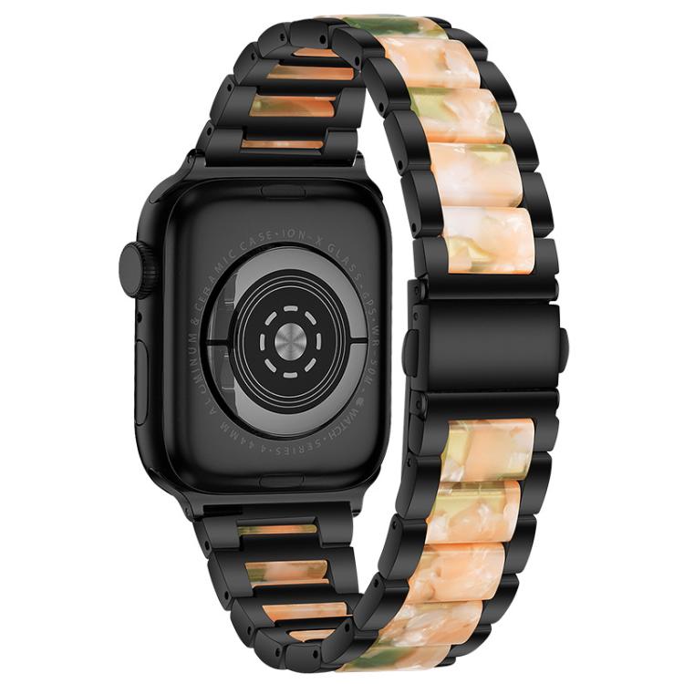 For Apple Watch 38 / 40 / 41 / S10 42mm xDfind Three Beads Metal Resin Watch Band