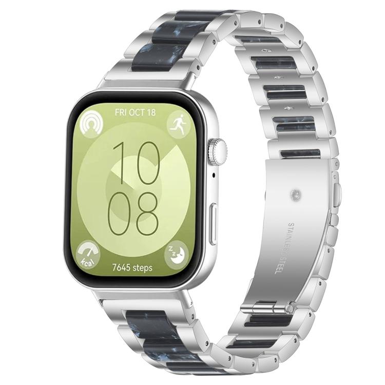 For Huawei Watch Fit4 / Fit4 Pro / Fit3 xDfind Three Beads Metal Resin Watch Band