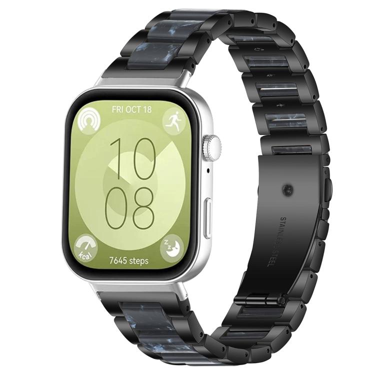 For Huawei Watch Fit4 / Fit4 Pro / Fit3 xDfind Three Beads Metal Resin Watch Band