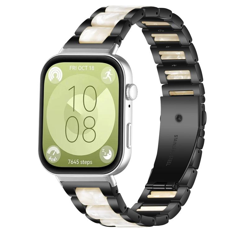 For Huawei Watch Fit4 / Fit4 Pro / Fit3 xDfind Three Beads Metal Resin Watch Band