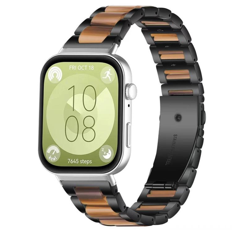For Huawei Watch Fit4 / Fit4 Pro / Fit3 xDfind Three Beads Metal Resin Watch Band