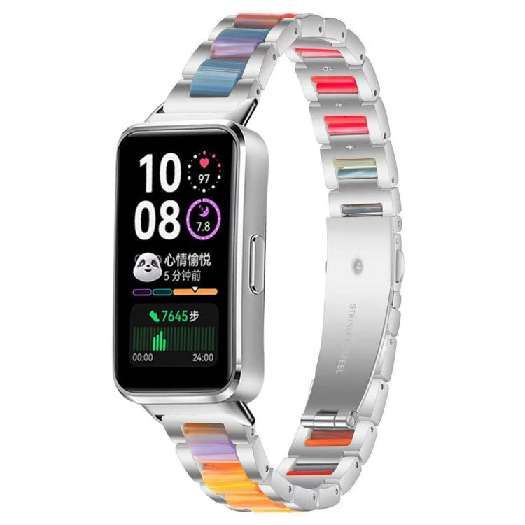 For Huawei Band 10 / 9 / 8 xDfind Three Beads Metal Resin Watch Band