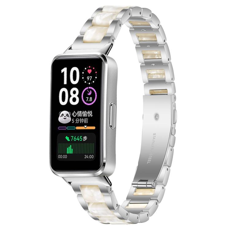 For Huawei Band 10 / 9 / 8 xDfind Three Beads Metal Resin Watch Band