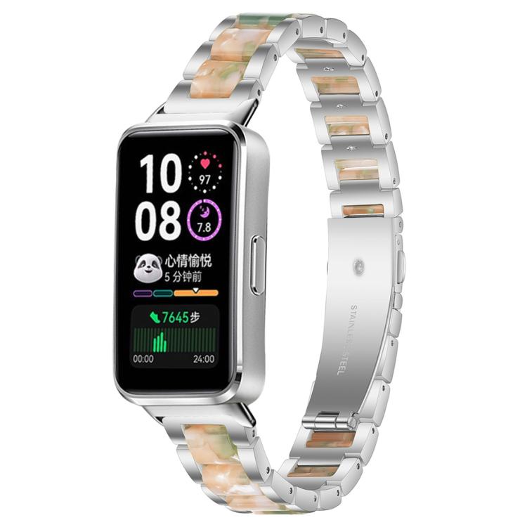 For Huawei Band 10 / 9 / 8 xDfind Three Beads Metal Resin Watch Band
