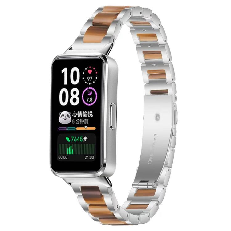 For Huawei Band 10 / 9 / 8 xDfind Three Beads Metal Resin Watch Band
