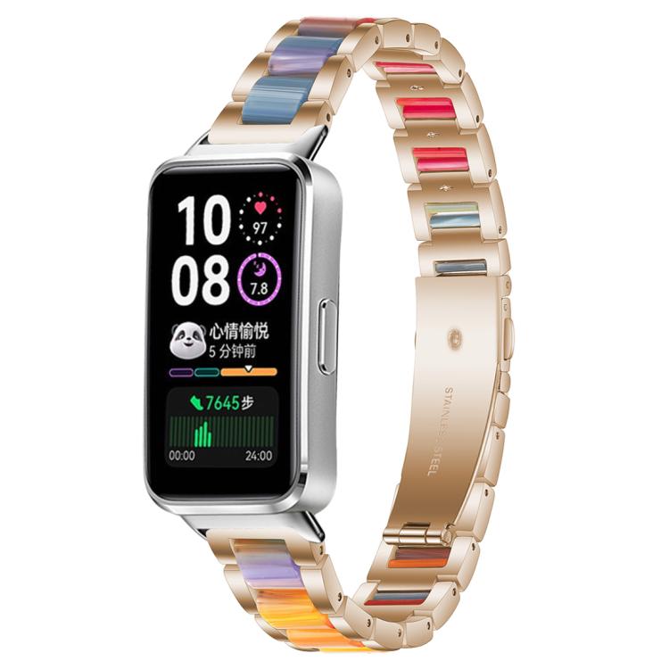 For Huawei Band 10 / 9 / 8 xDfind Three Beads Metal Resin Watch Band
