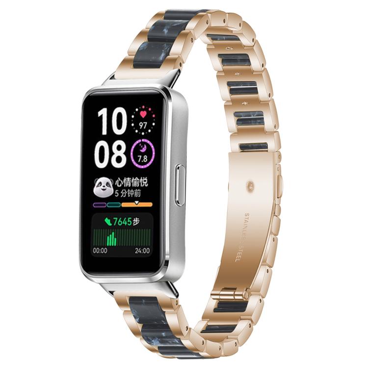 For Huawei Band 10 / 9 / 8 xDfind Three Beads Metal Resin Watch Band
