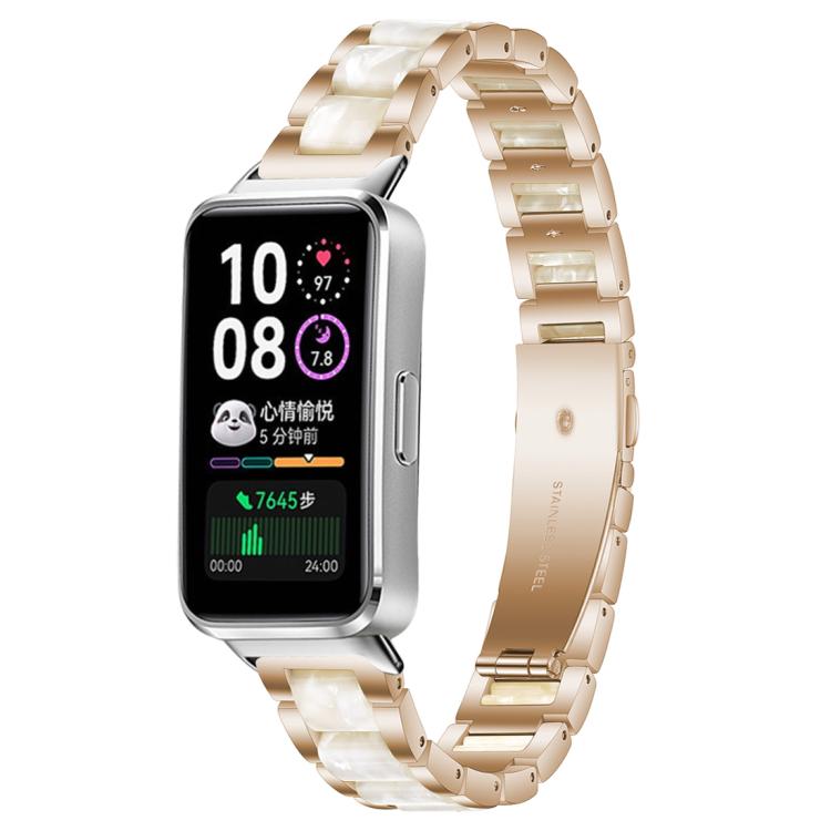 For Huawei Band 10 / 9 / 8 xDfind Three Beads Metal Resin Watch Band