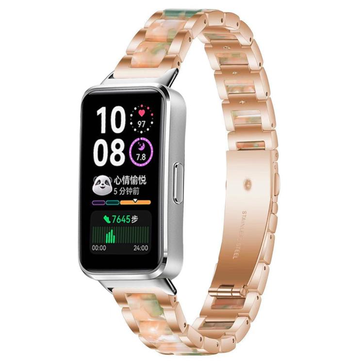 For Huawei Band 10 / 9 / 8 xDfind Three Beads Metal Resin Watch Band