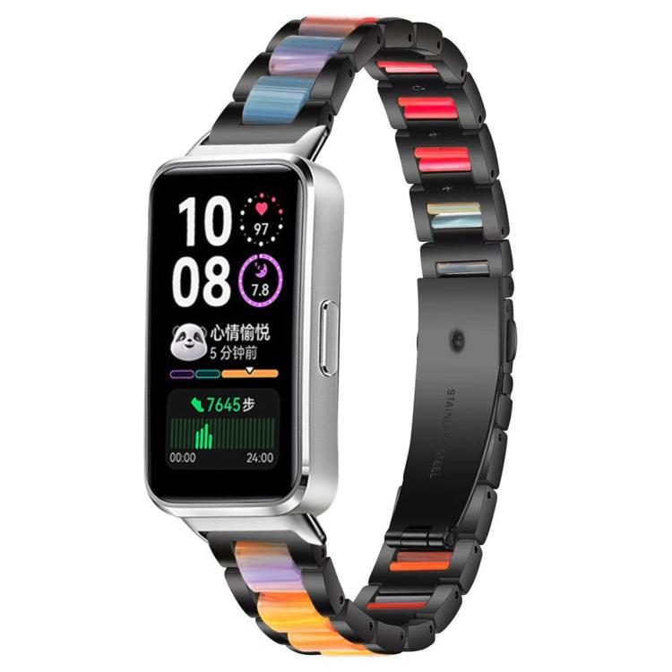For Huawei Band 10 / 9 / 8 xDfind Three Beads Metal Resin Watch Band