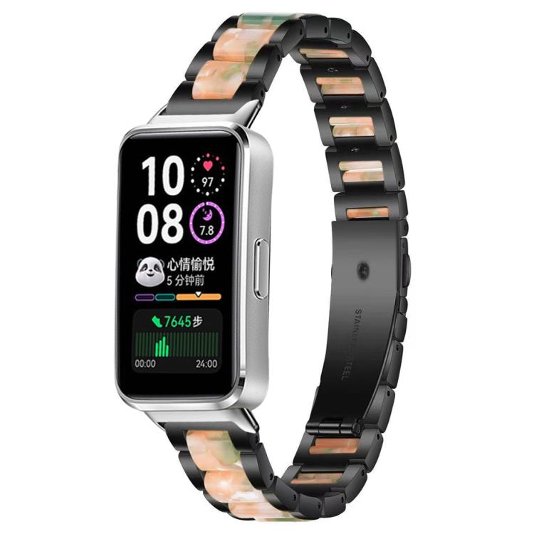 For Huawei Band 10 / 9 / 8 xDfind Three Beads Metal Resin Watch Band
