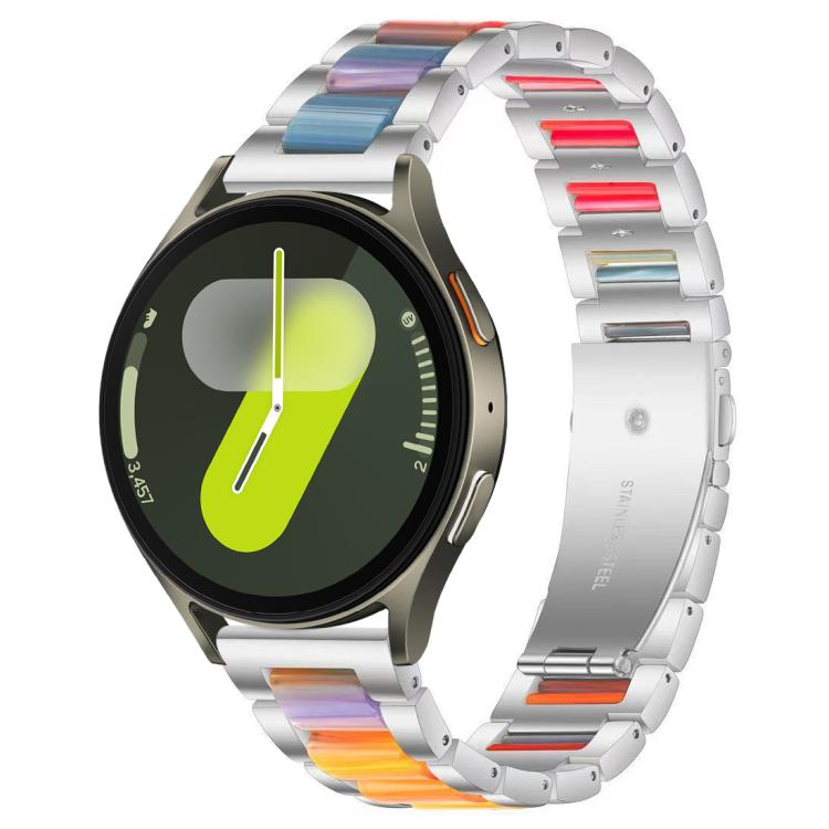 For Samsung Galaxy Watch 7 / 6 / 5 / FE xDfind Three Beads Metal Resin Watch Band