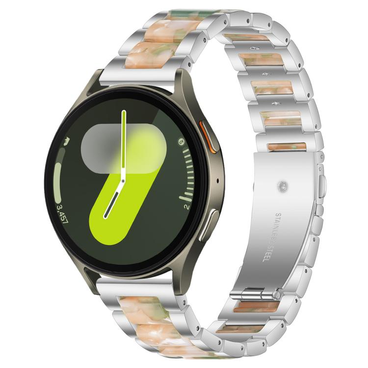 For Samsung Galaxy Watch 7 / 6 / 5 / FE xDfind Three Beads Metal Resin Watch Band