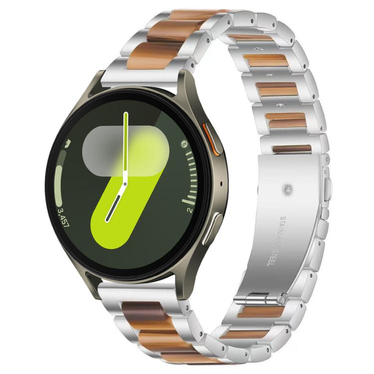 For Samsung Galaxy Watch 7 / 6 / 5 / FE xDfind Three Beads Metal Resin Watch Band